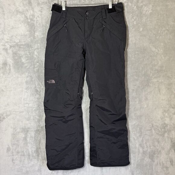 The North Face Hyvent Women M Snow Ski Pants Black Waterproof Cargo Zip Pockets - Picture 1 of 11